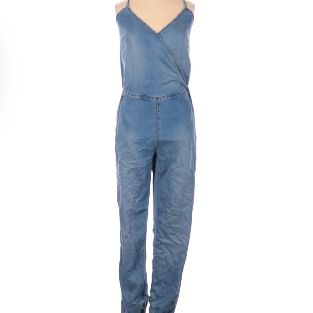 Chambray Elastic Waist Romper